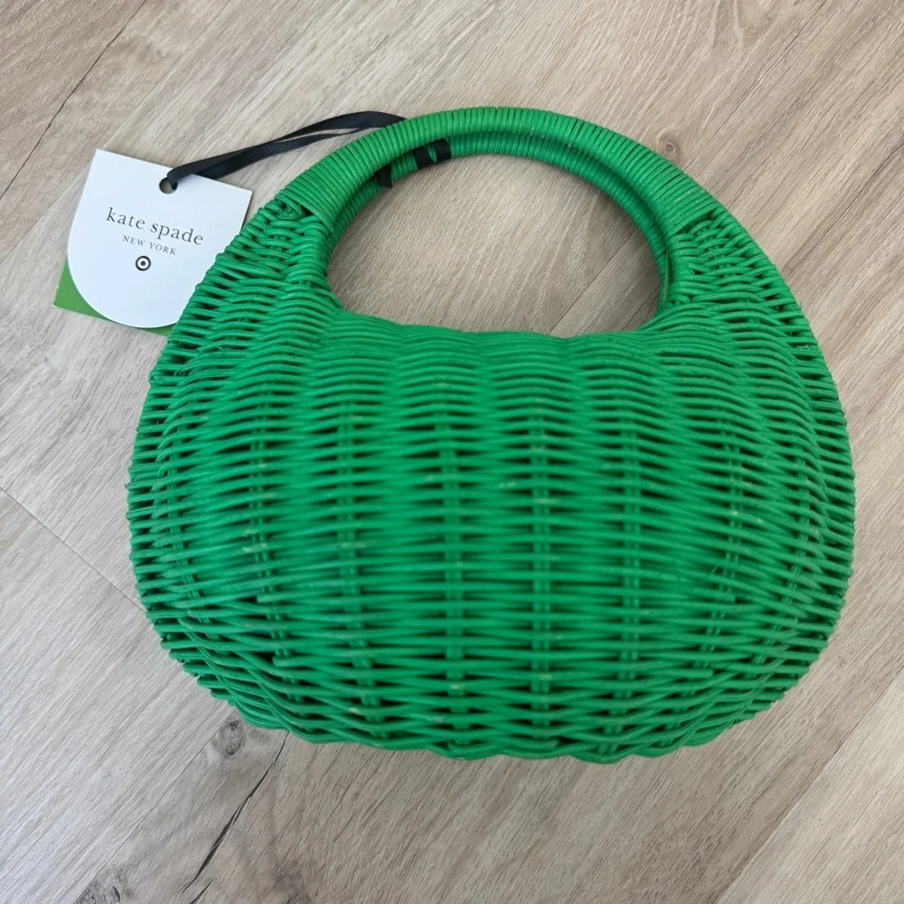 Kate Spade x Target Green Wicker Crescent Bag - Picture 1 of 12